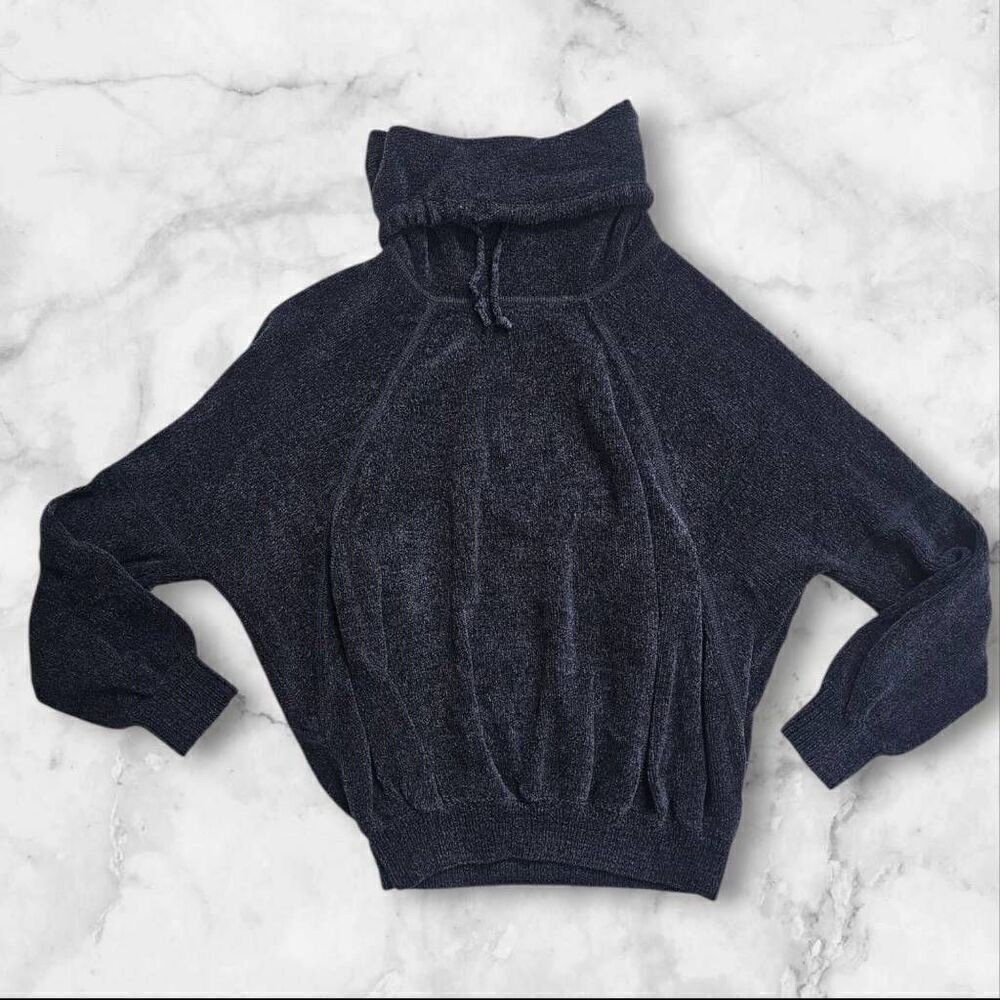Prana Cowl Neck Pullover Navy Blue XS